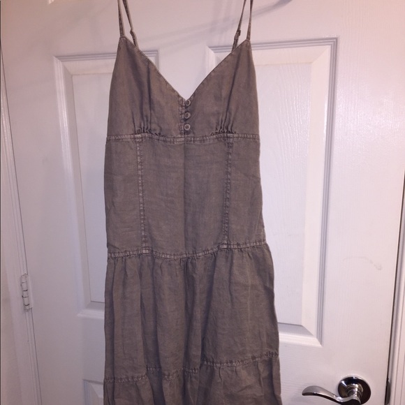 GUESS Army Green Linen-like Dress - Picture 1 of 8